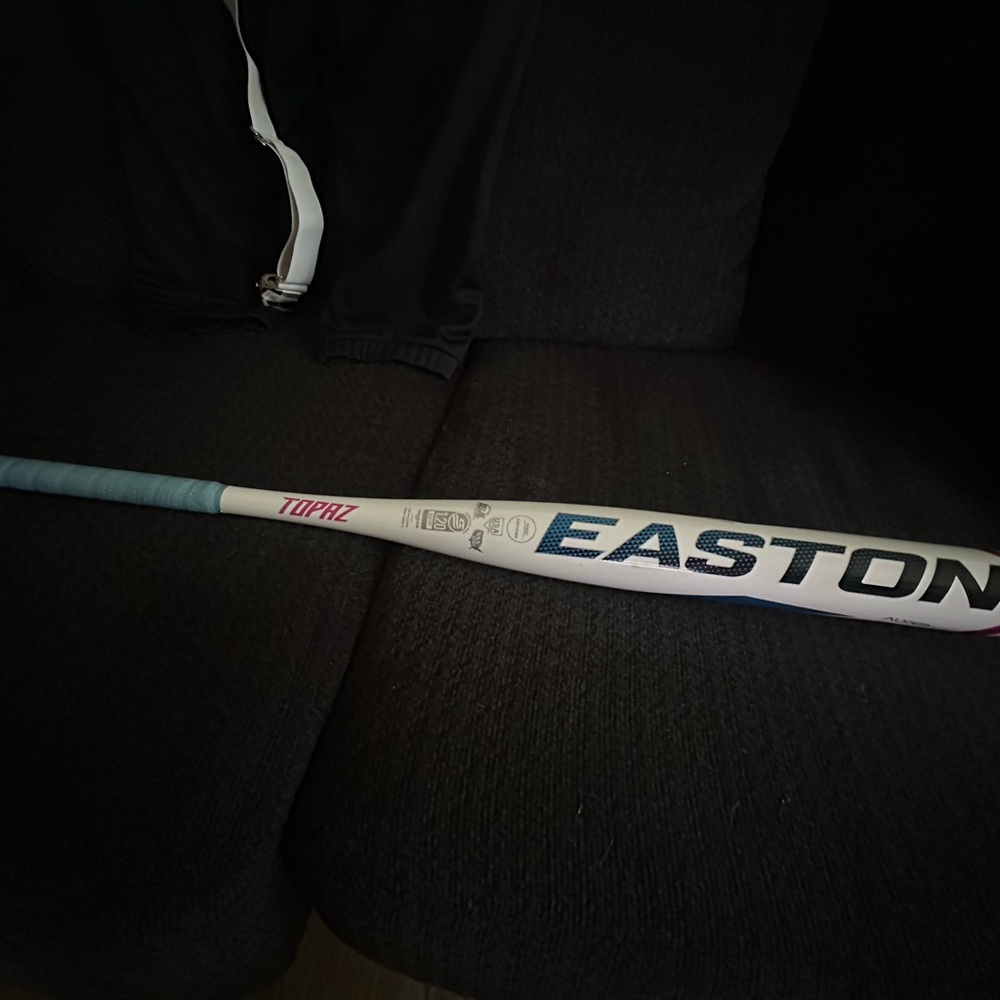 Easton White and Blue Topaz Baseball Bat